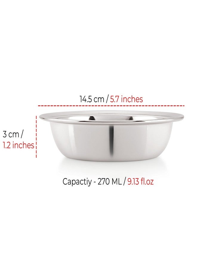 هايزل طقم أطباق/أوعية وجبات خفيفة من الفولاذ المقاوم للصدأ من هازل | أطباق صغيرة من الفولاذ للوجبات الخفيفة | أطباق إفطار، طقم من 3 قطع، 270 مل - Image 4